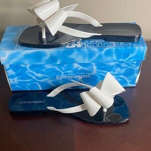 Jeffrey Campbell Black and White Bow Sandals